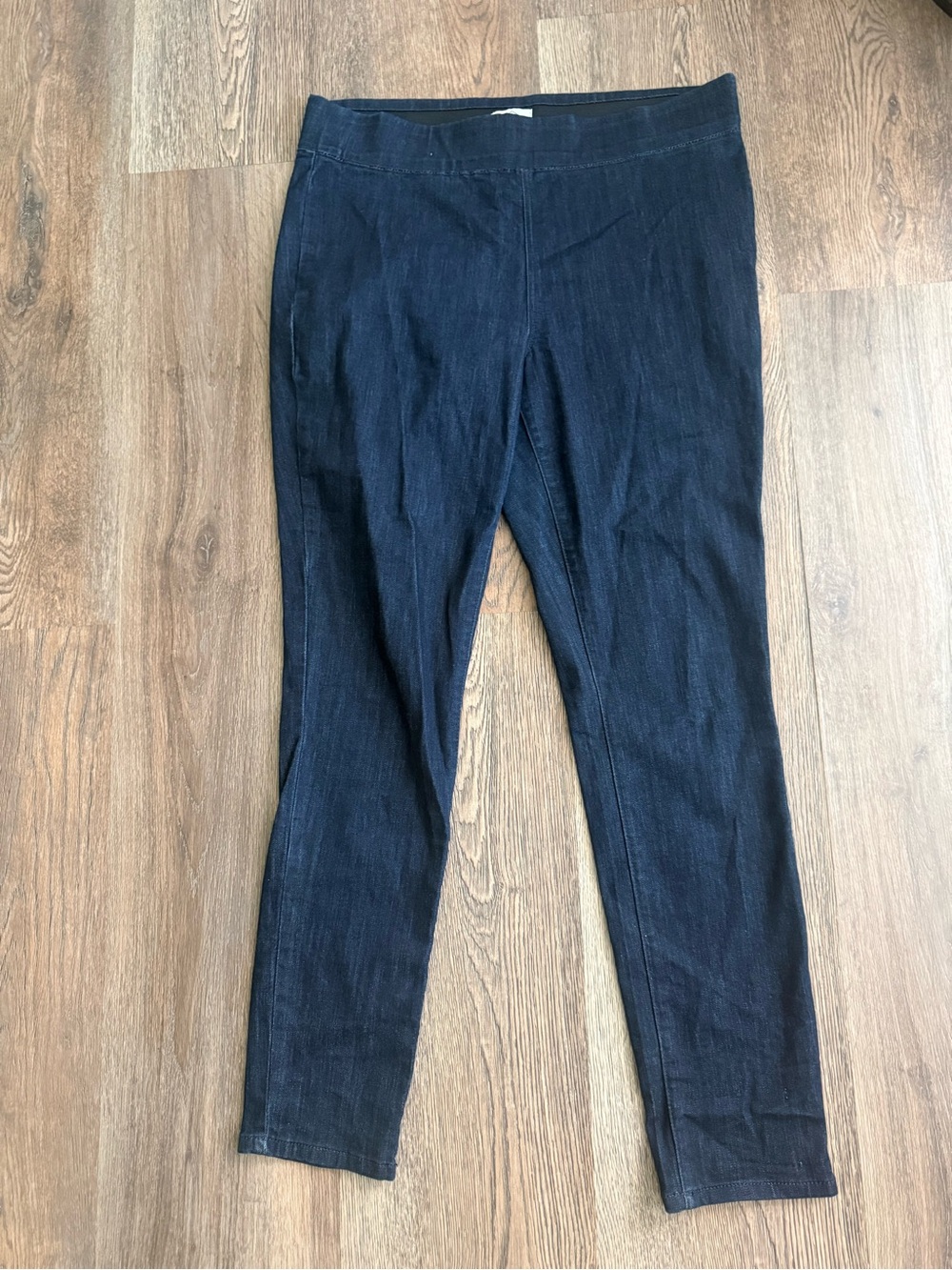 St. John's Bay Navy and Light Blue Denim-Style Leggings